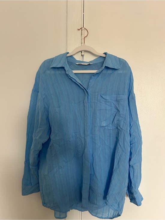 Zara Tops - Zara Light Blue Button-Up Shirt